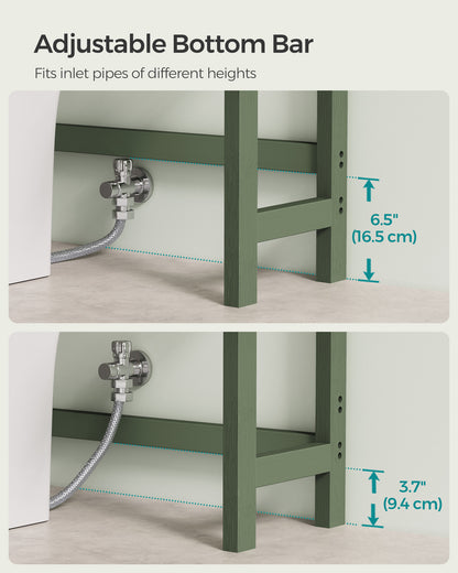 SONGMICS 3-Tier Over The Toilet Storage Bamboo Over Toilet Bathroom Organizer Forest Green