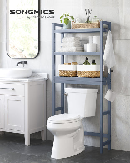 SONGMICS Over The Toilet Storage Bamboo 3-Tier Gray