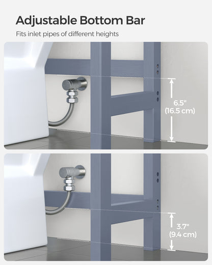 SONGMICS Over The Toilet Storage Bamboo 3-Tier Gray