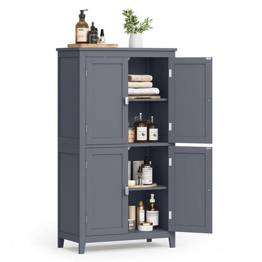 Bathroom Floor Storage Cabinet, Slate Gray