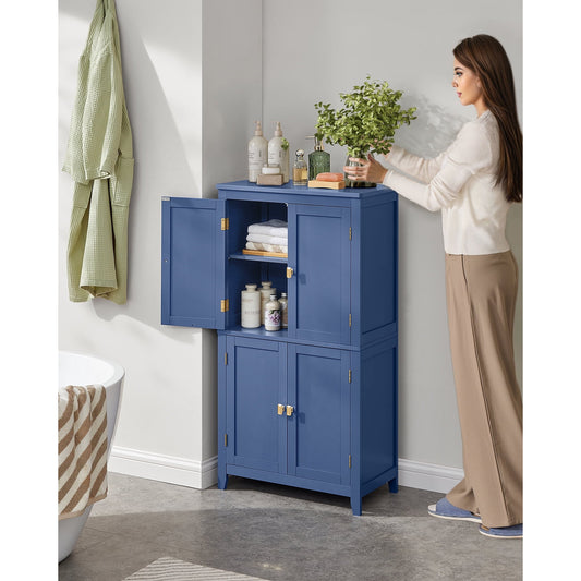Bathroom Floor Storage Cabinet, Bathroom Storage Unit,Harbor Blue