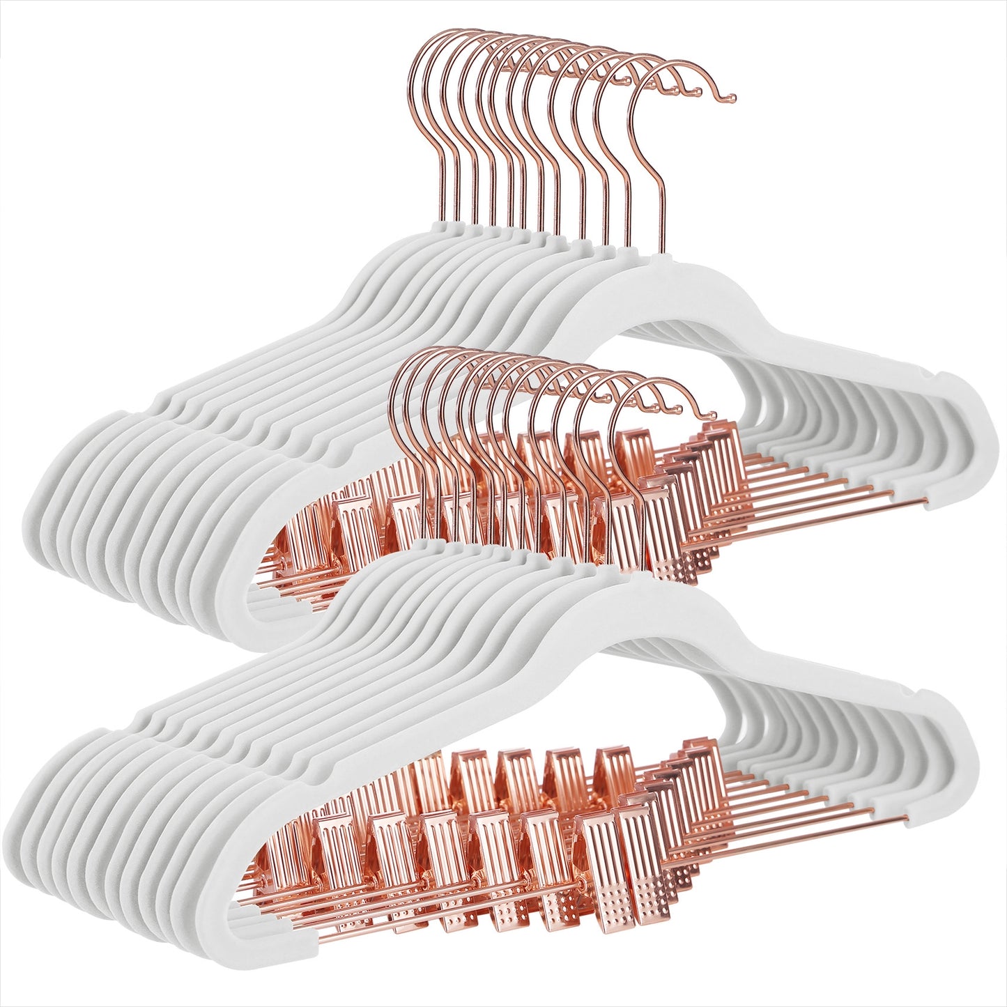 SONGMICS 24-Pack Velvet Pants Hangers, 16.7-Inch Long Coat Hangers, White