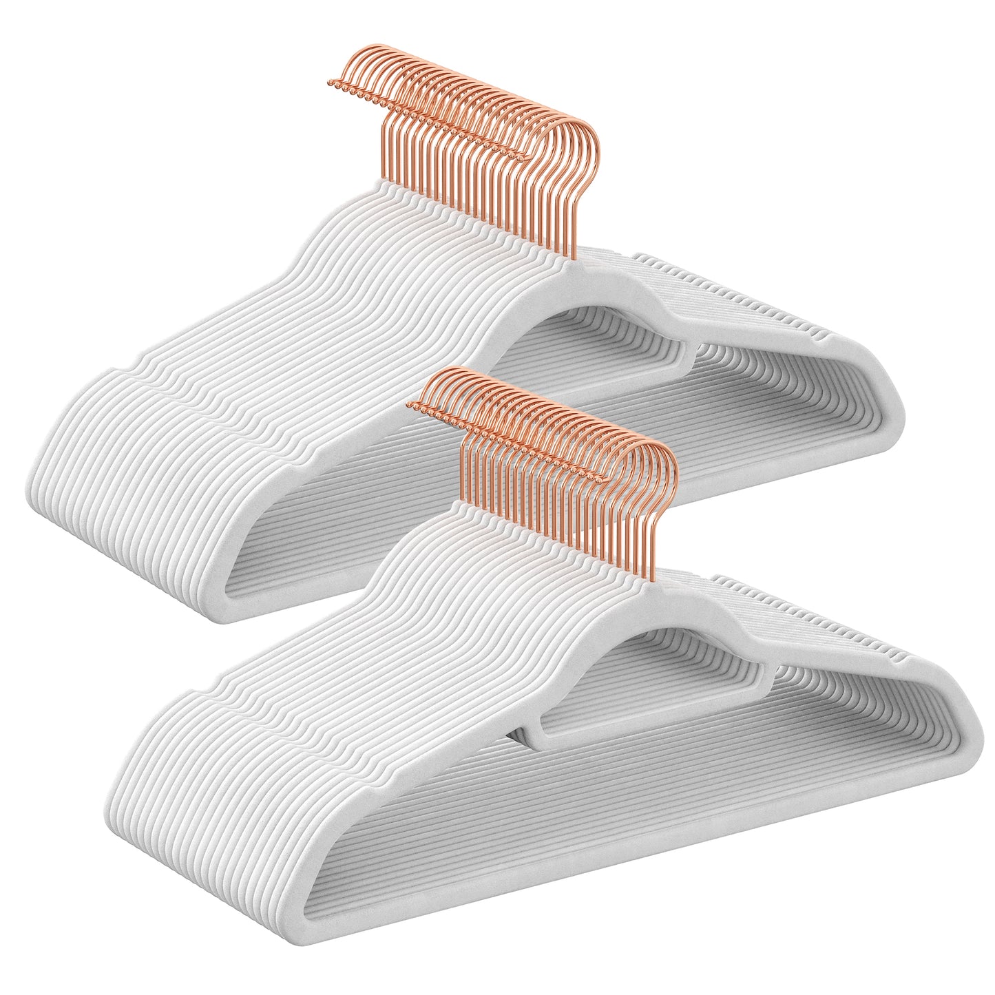 SONGMICS 50 Pack Velvet Hangers Clothes Hanger with Swivel Hook Non-Slip for Coat Shirt Dress Pants Tie Cloud White