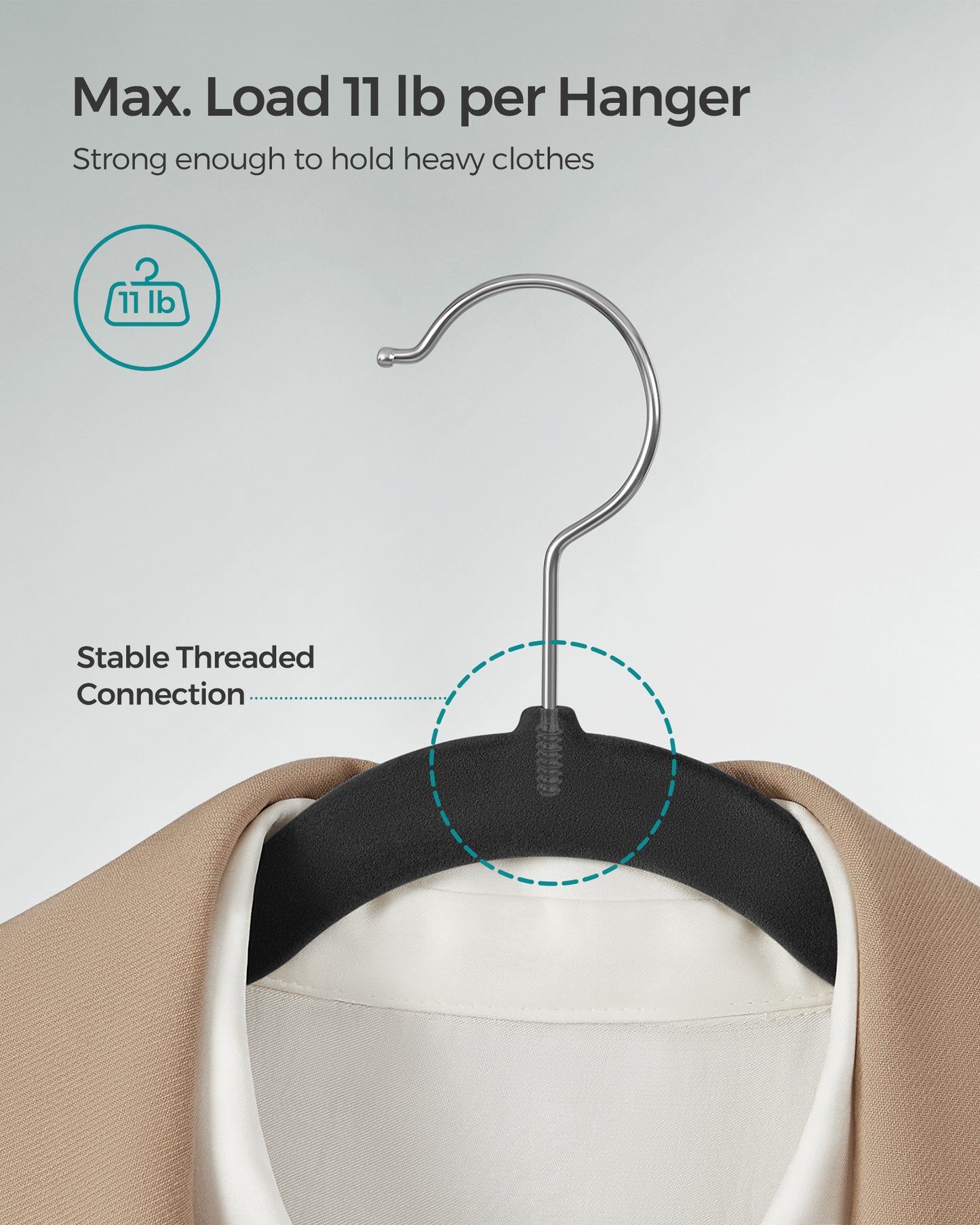 Velvet Hangers 50 Pack, Non-Slip Clothes Hangers, Suit Hangers with Shoulder Notches, 360¡ã Swivel Hook, Space-Saving Black