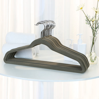 SONGMICS 50 Pack Clothes Hangers Plastic Coat Hangers Non-Slip 360¡ã Swivel Hook Space-Saving Light Gray and Dark Gray