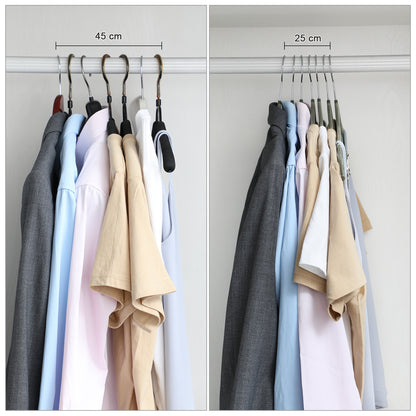 SONGMICS 50 Pack Clothes Hangers Plastic Coat Hangers Non-Slip 360¡ã Swivel Hook Space-Saving Light Gray and Dark Gray