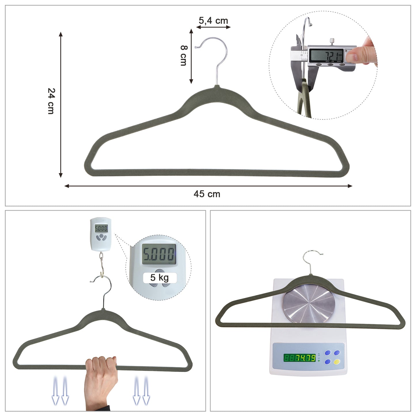 SONGMICS 50 Pack Clothes Hangers Plastic Coat Hangers Non-Slip 360¡ã Swivel Hook Space-Saving Light Gray and Dark Gray