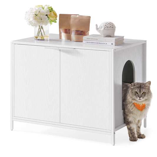 Feandrea Litter Box Enclosure, Modern Cat Litter Box Furniture Hidden