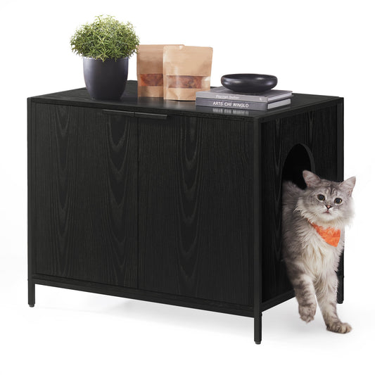 Feandrea Litter Box Enclosure, Modern Cat Litter Box Furniture Hidden