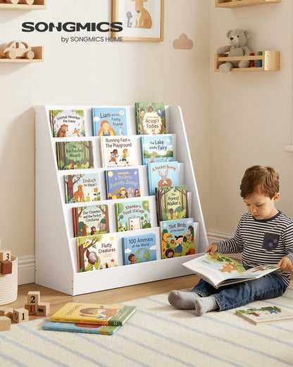 SONGMICS CUSTOS Collection - Kids Bookcase, 5-Tier Montessori Bookshelf, Front-Facing Book Display Rack, for 11.8 x 31.5 x 31.5 ", Cloud White