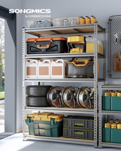 SONGMICS 5-Tier Utility Shelves Silver