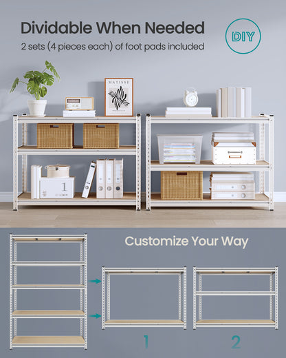 SONGMICS 5-Tier Utility Shelves Silver