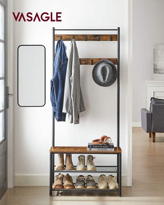Coat Rack Hall Tree with Shoe Storage Bench Entryway Bench with Shoe Storage for Entryway