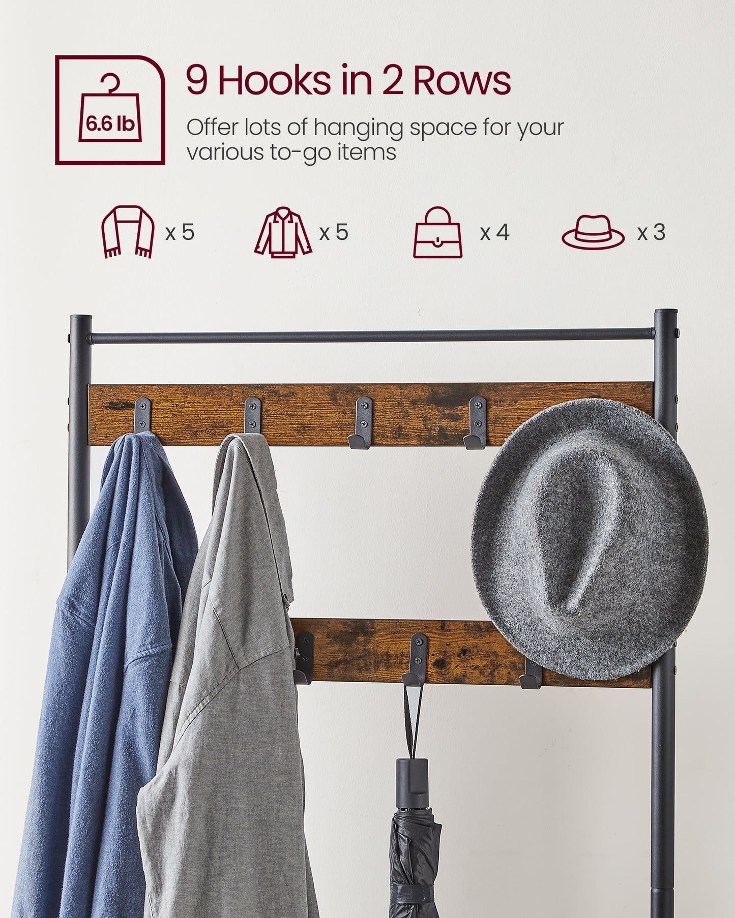Coat Rack Hall Tree with Shoe Storage Bench Entryway Bench with Shoe Storage for Entryway