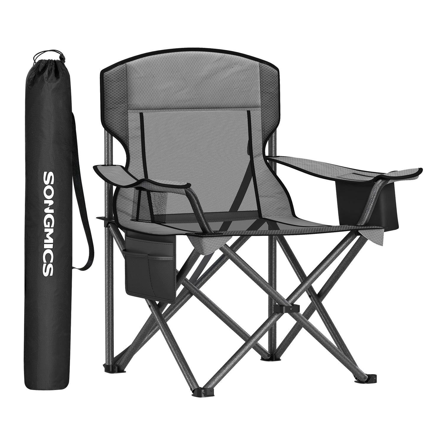 Heavy-Duty Outdoor Camping Folding Chair with Adjustable Armrests