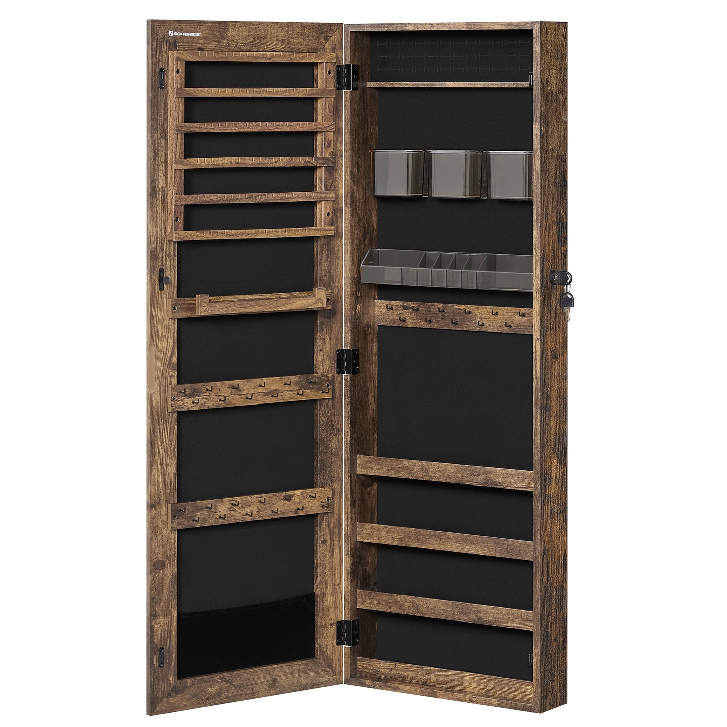 SONGMICS Jewelry Cabinet Armoire Lockable Wall-Mounted Organizer