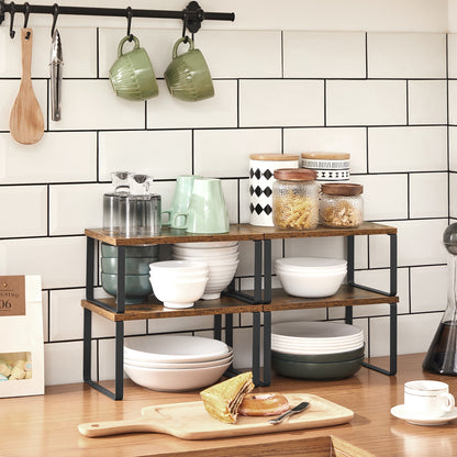 4 Pack Cabinet Organizer Shelf, Kitchen Counter Shelves, Kitchen Storage, Spice Rack
