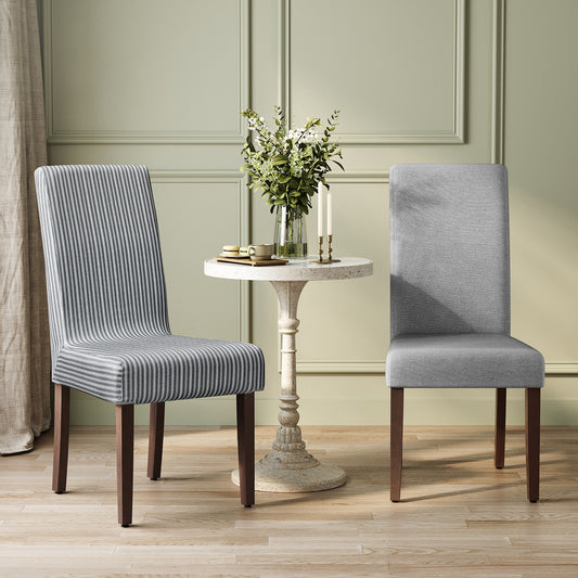 Dining Chairs, Set of 2 Parsons Chairs, Thick Seat, Removable Fabric Cover, High Back, for Kitchen Bedroom, 22.8 x 18.9 x 39.4 Inches, Dove Gray
