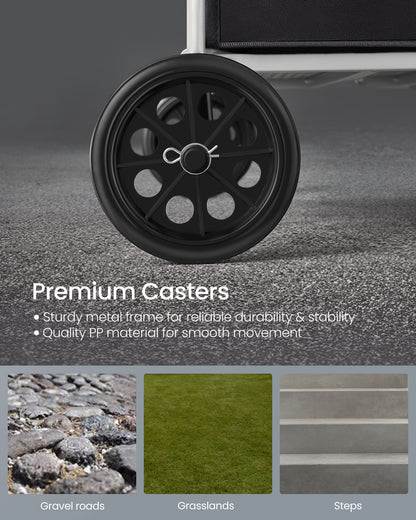 Shopping carts, Small Foldable Shopping Cart, Shopping Cartswith Detachable Liner, Utility Cart, 360° SwivelBag, Removable Basket