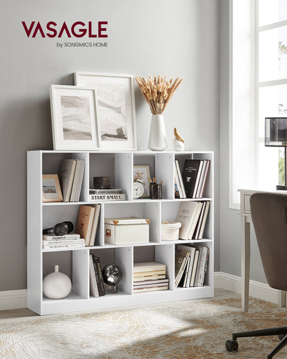 Cube Bookcase, Freestanding Storage Unit with 11 Open Compartments