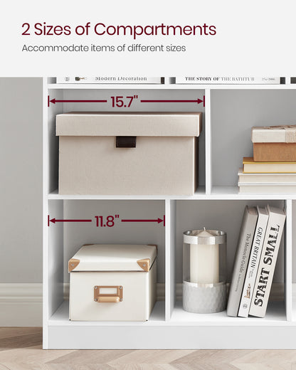 Cube Bookcase, Freestanding Storage Unit with 11 Open Compartments