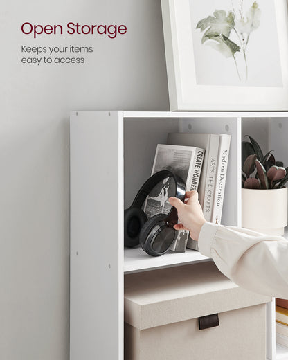 Cube Bookcase, Freestanding Storage Unit with 11 Open Compartments