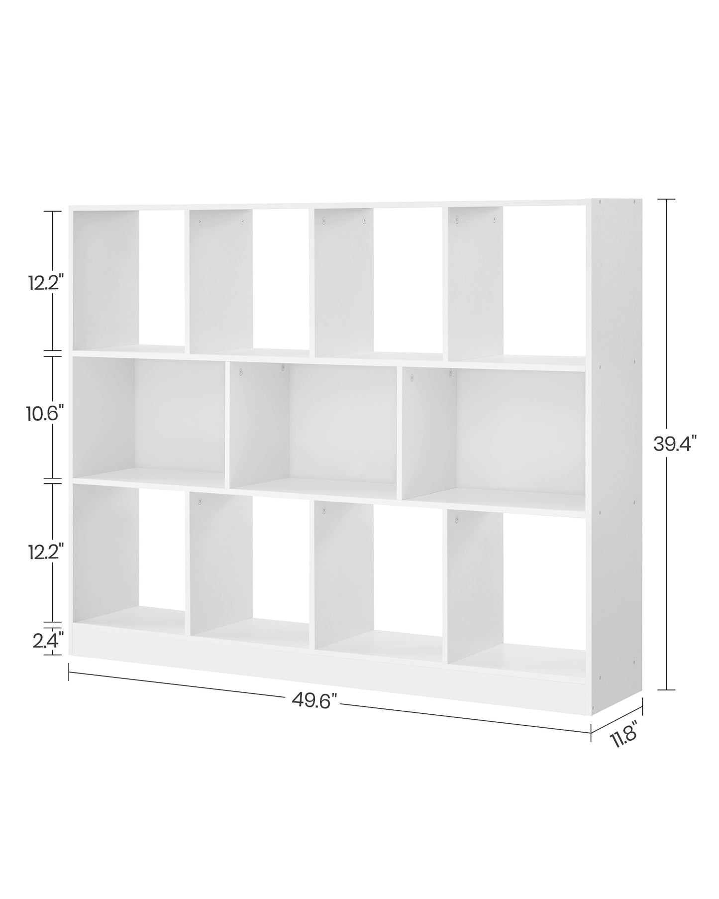 Cube Bookcase, Freestanding Storage Unit with 11 Open Compartments