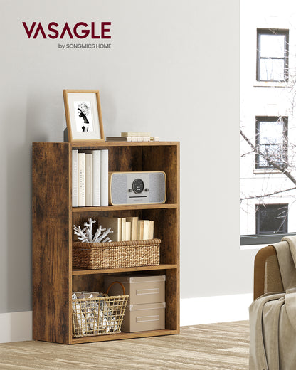 23.6'' Wide Bookcase, Adjustable Storage Bookshelf, 3 Tier Standing Open Bookcase