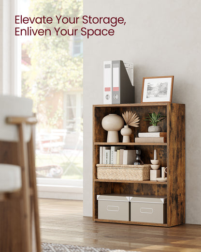 23.6'' Wide Bookcase, Adjustable Storage Bookshelf, 3 Tier Standing Open Bookcase