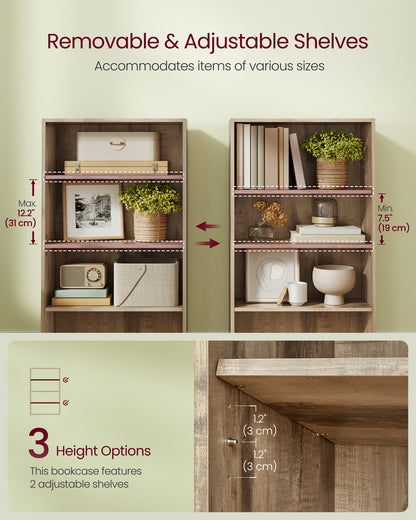23.6 Inches Wide 4-Tier Open Bookcase with Adjustable Shelves, Floor Standing Storage Unit