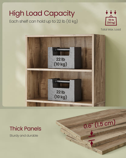 23.6 Inches Wide 4-Tier Open Bookcase with Adjustable Shelves, Floor Standing Storage Unit