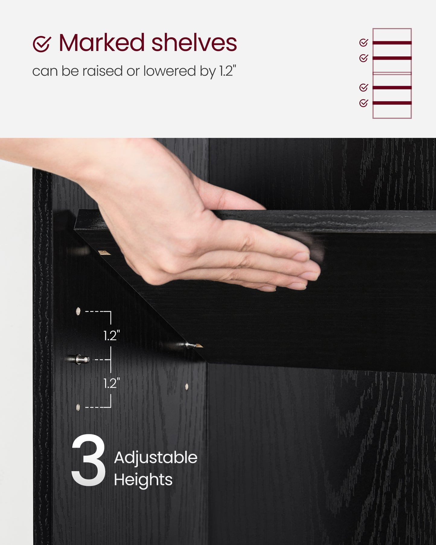 Wide 6-Tier Bookshelf, 23.6 Inches, Open Bookcase with Adjustable Storage Shelves - Floor Standing Unit