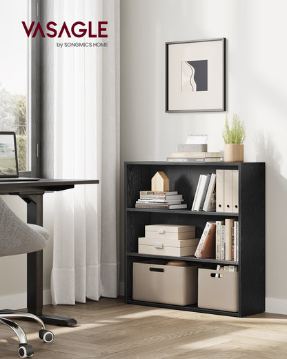 Spacious 3-Tier Bookshelf, 31.5 Inches Wide, Open Bookcase with Adjustable Storage Shelves - Floor Standing Unit