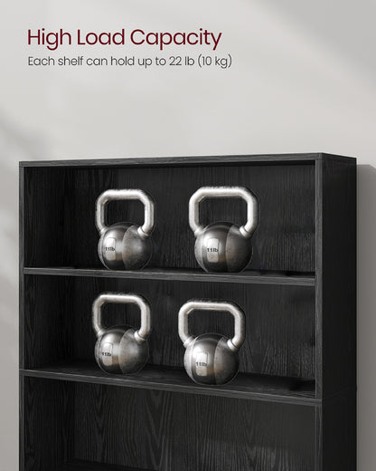 5-Tier Bookshelf, 30 Inches Wide, Open Bookcase with Adjustable Storage Shelves, Floor Standing Unit