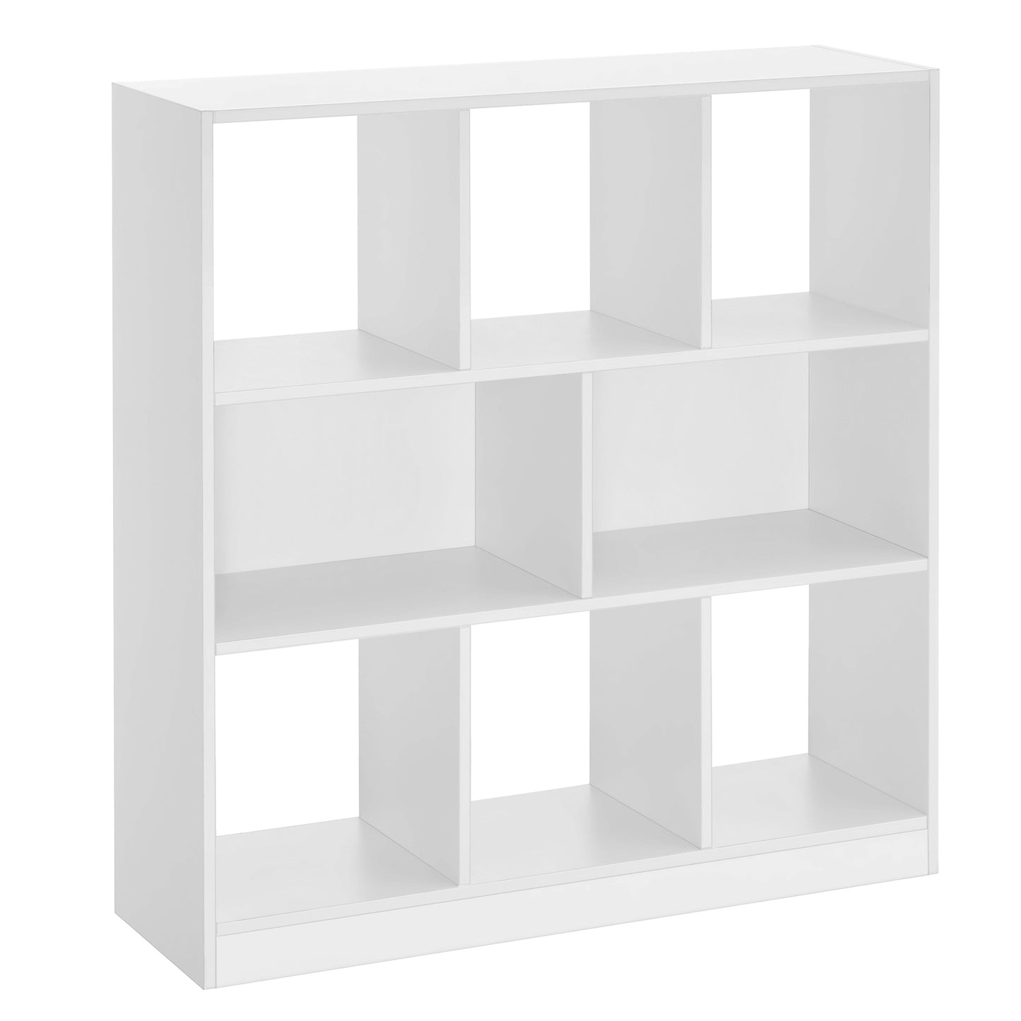 VASAGLE Bookcase, Bookshelf, Freestanding Storage Unit, 8 Open Compartments, 11 x 35.4 x 39.4 Inches, for Living Room, Study, Office, White