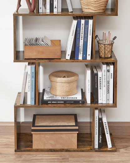 Standing Bookcase, 5-Tier Bookshelf, Decorative Storage Shelving