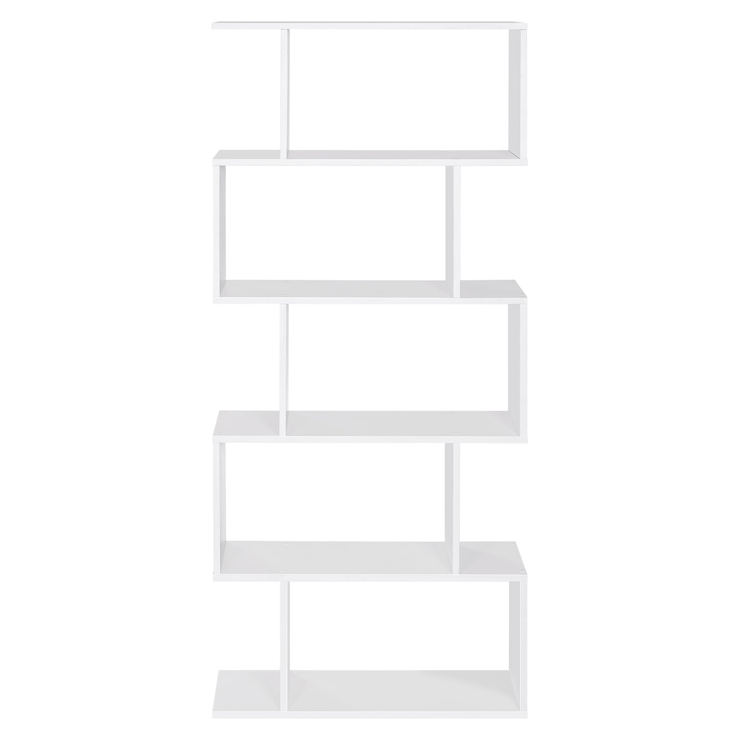 VASAGLE Bookshelf, 5-Tier Bookcase, Tall Display Shelf, Freestanding Storage Shelf, Room Divider White