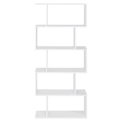 VASAGLE Bookshelf, 5-Tier Bookcase, Tall Display Shelf, Freestanding Storage Shelf, Room Divider White