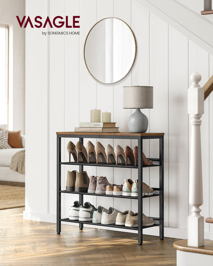 Shoe Rack, 5-Tier Shoe Storage Organizer, for Entryway, decorative shoe rack