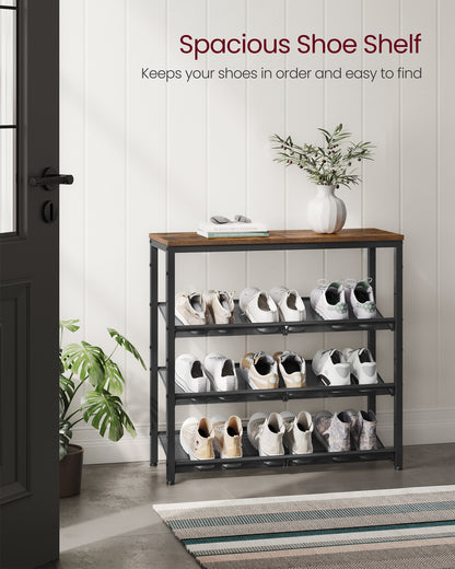 Shoe Rack, 5-Tier Shoe Storage Organizer, for Entryway, decorative shoe rack