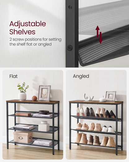Shoe Rack, 5-Tier Shoe Storage Organizer, for Entryway, decorative shoe rack