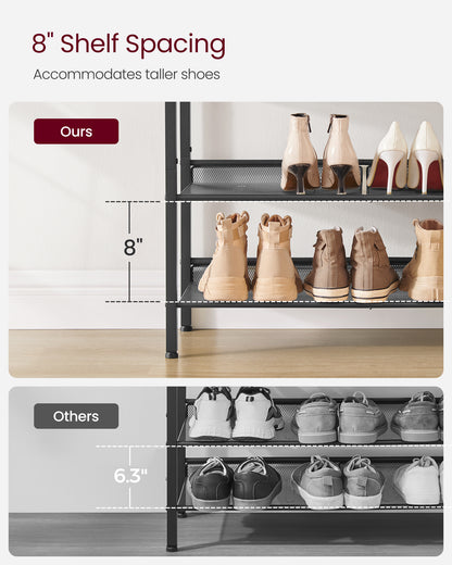 Shoe Rack, 5-Tier Shoe Storage Organizer, for Entryway, decorative shoe rack