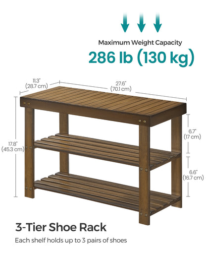 Shoe Bench, shoe storage bench, Attractive Bamboo Shoe Rack Bench for Entryway Organization and Comfort - Stylishly Welcome Home