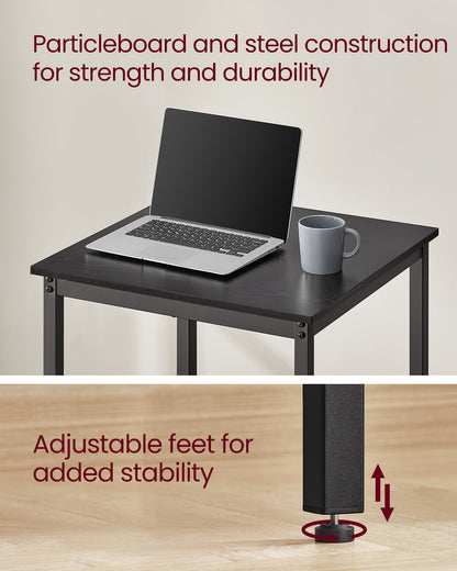 VASAGLE Bar Table, Small Kitchen Dining Table, High Top Pub Table, Height Cocktail Table, Sturdy Metal Frame, Ebony Black and Black