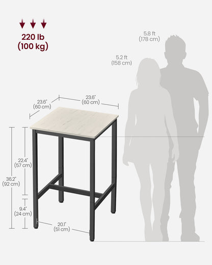 LEDREM Pub Table, Bar Height Table, Counter Height Table, Square Table,Small Kitchen Table, Short Table Counter Height Bar Table, Small Bistro Table