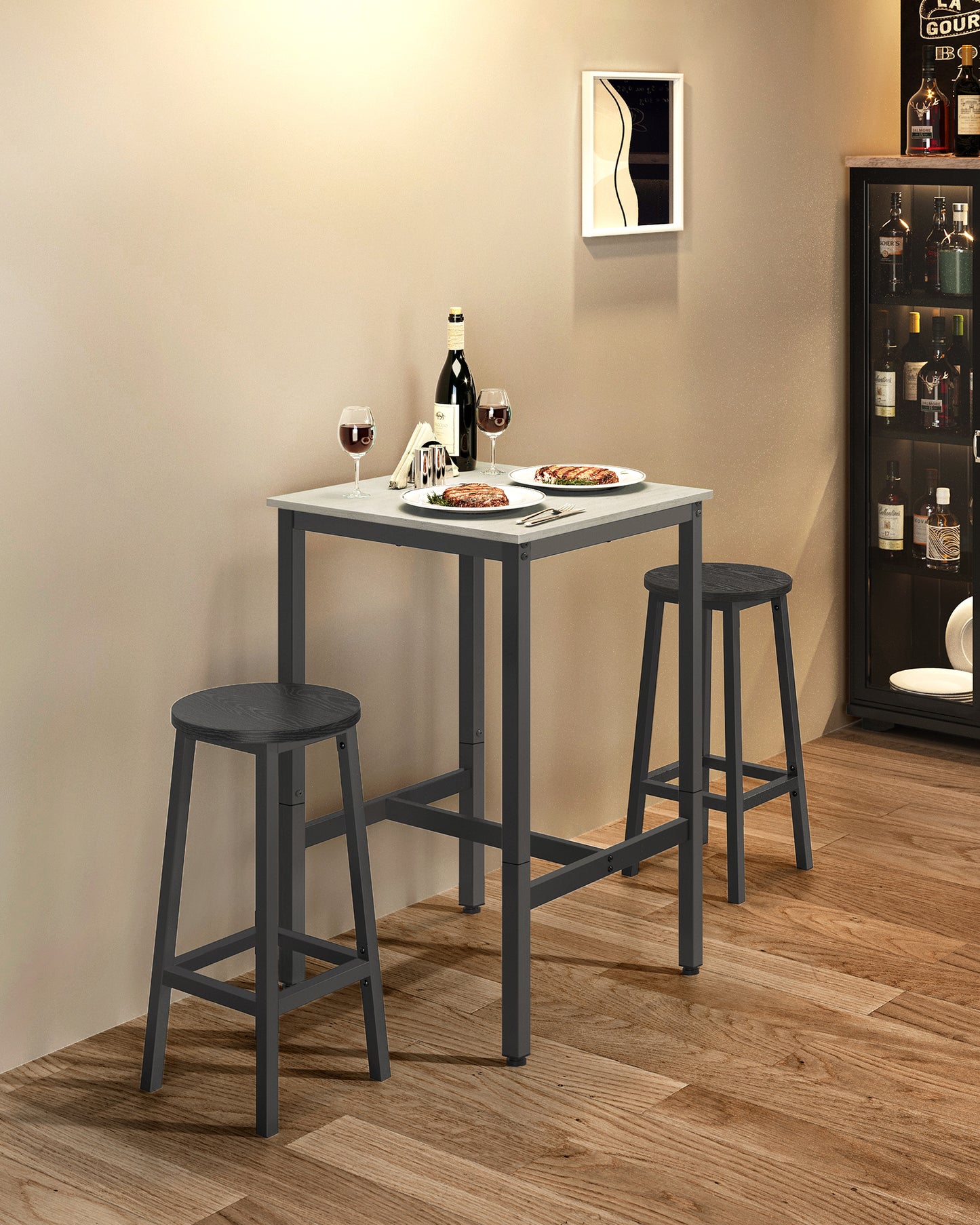 LEDREM Pub Table, Bar Height Table, Counter Height Table, Square Table,Small Kitchen Table, Short Table Counter Height Bar Table, Small Bistro Table