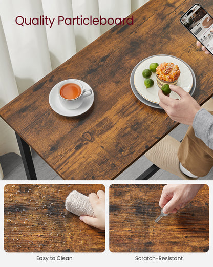 VASAGLE, Narrow Long Bar, Kitchen Dining, High Pub Table, Sturdy Metal Frame, Industrial Design, 15.7 x 47.2 x 35.4 Inches Rustic Brown