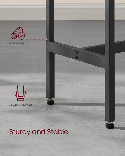 VASAGLE, Narrow Long Bar, Kitchen Dining, High Pub Table, Sturdy Metal Frame, Industrial Design, 15.7 x 47.2 x 35.4 Inches Rustic Brown