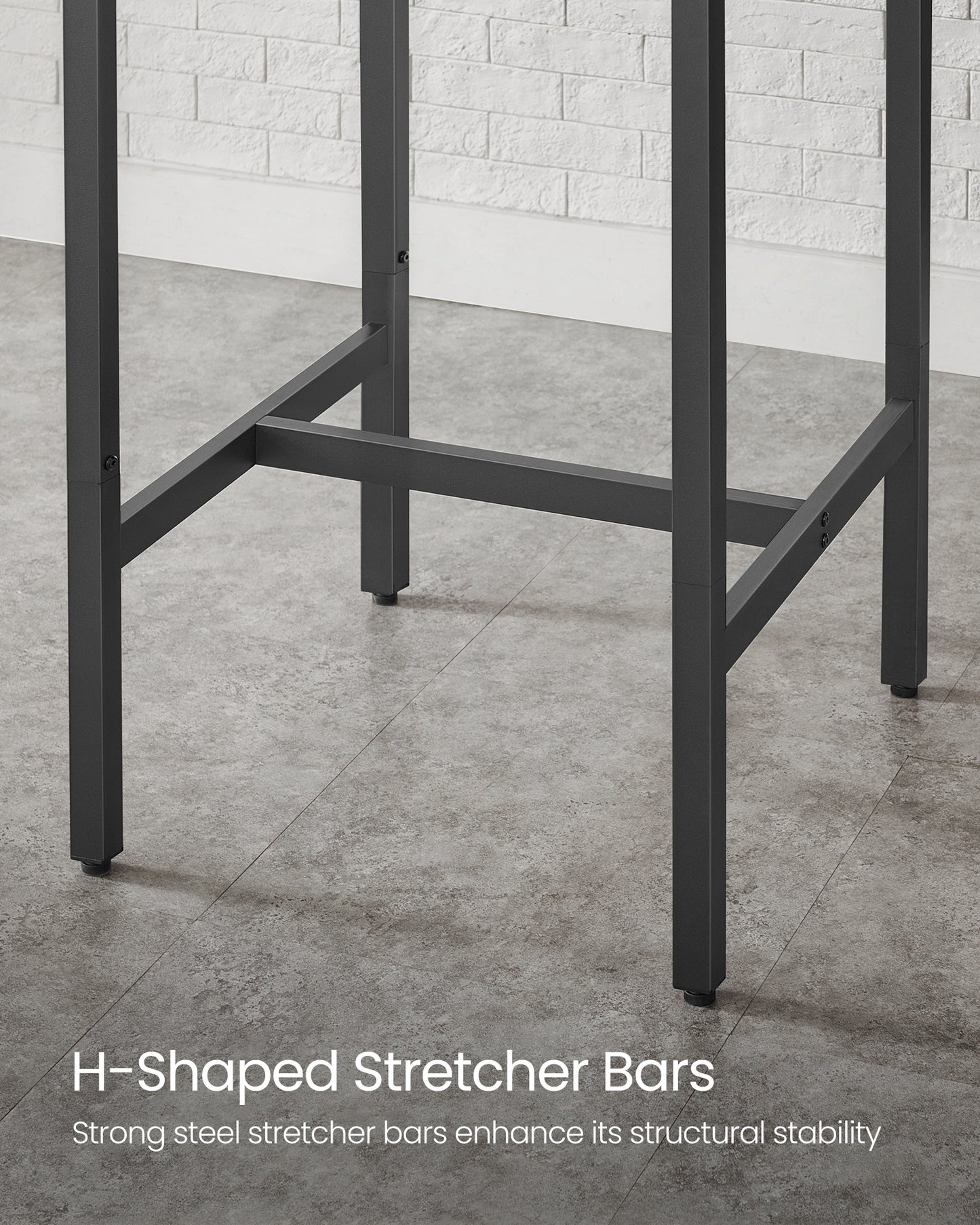 VASAGLE Bar Table, Small Kitchen Dining Table, High Top Pub Table, Height Cocktail Table, for Narrow Spaces, Rustic Brown and Black