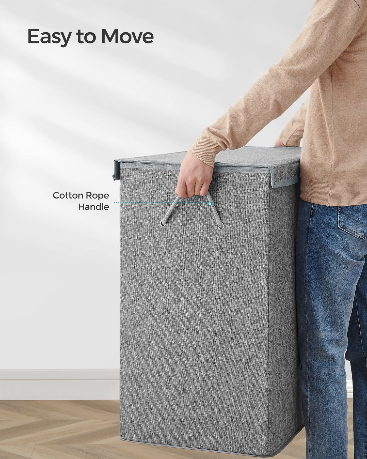 Sturdy Double Laundry Hamper Organizer with Lid Removable Fabric Bag 142L Large Clothes Hamper Laundry Bin for Closet Laundry Room Bathroom Gray